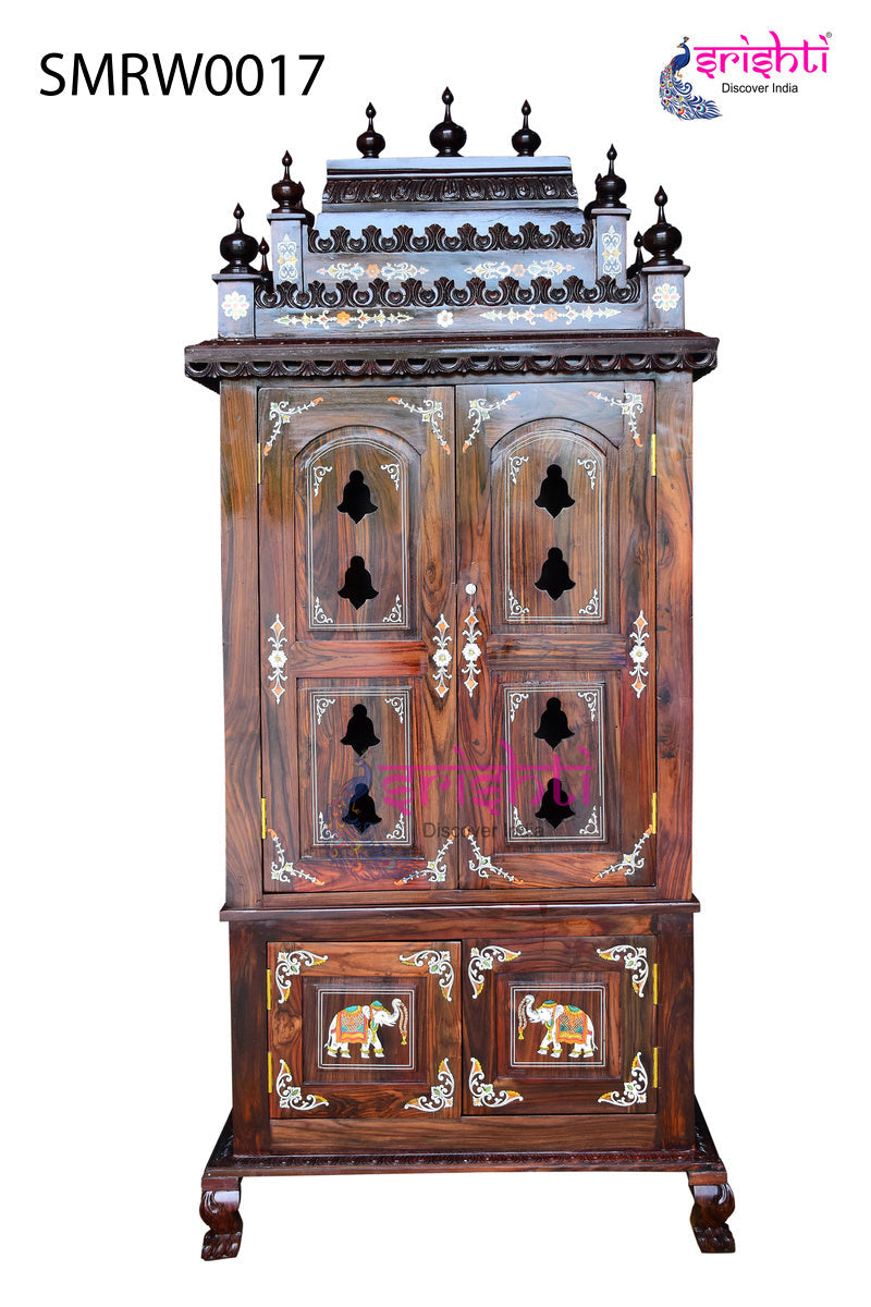Wooden Pooja Mandir Pushkara Collections-7 Ft-P01