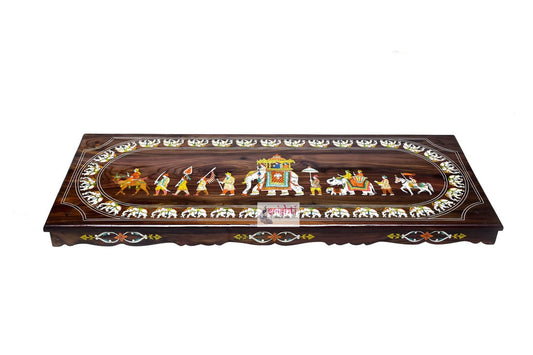 Wooden Jula Plank Elephant Design Embossed-60 X 24 Inches-M18